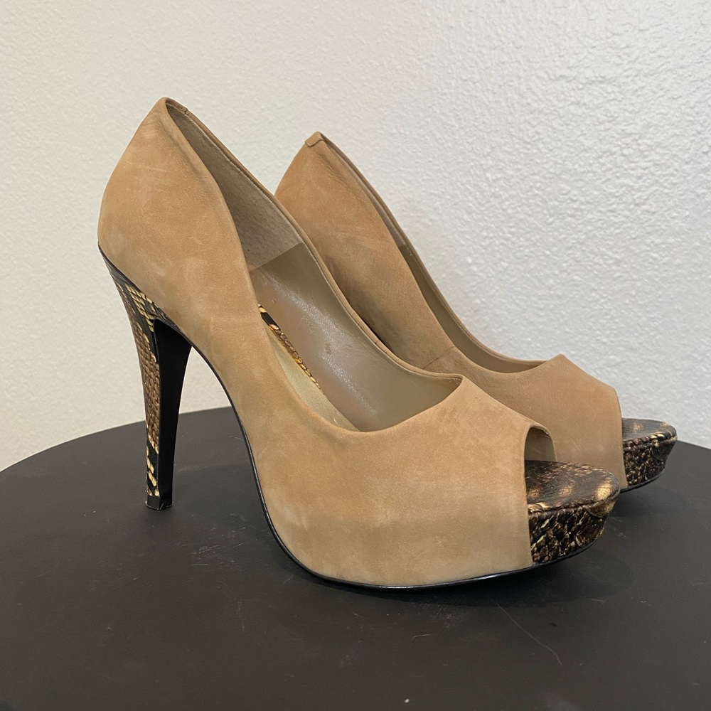 Jessica Simpson Suede and Snakeskin Pumps
